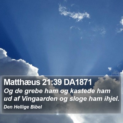 Matthæus 21:39 DA1871 Bible Verse Image