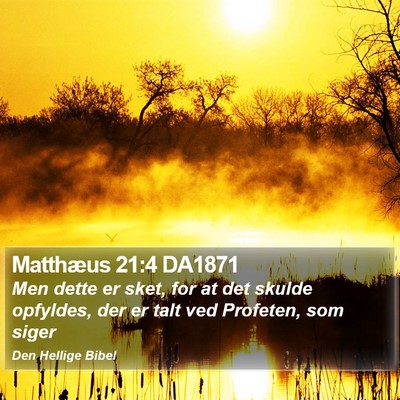 Matthæus 21:4 DA1871 Bible Verse Image