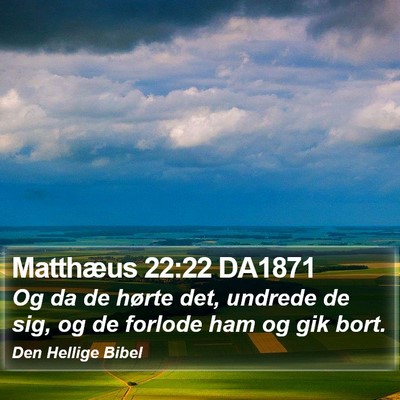 Matthæus 22:22 DA1871 Bible Verse Image