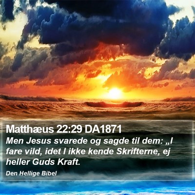 Matthæus 22:29 DA1871 Bible Verse Image
