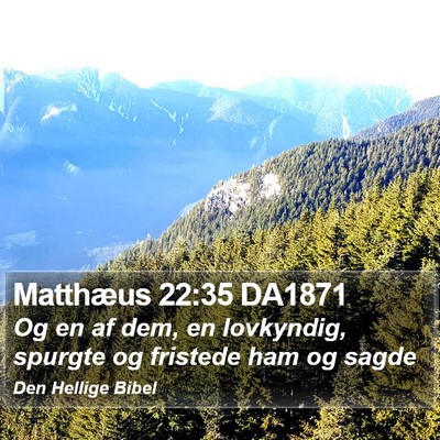 Matthæus 22:35 DA1871 Bible Verse Image