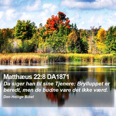 Matthæus 22:8 DA1871 Bible Verse Image