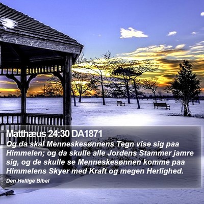 Matthæus 24:30 DA1871 Bible Verse Image