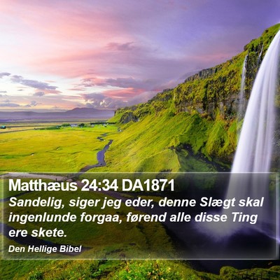 Matthæus 24:34 DA1871 Bible Verse Image