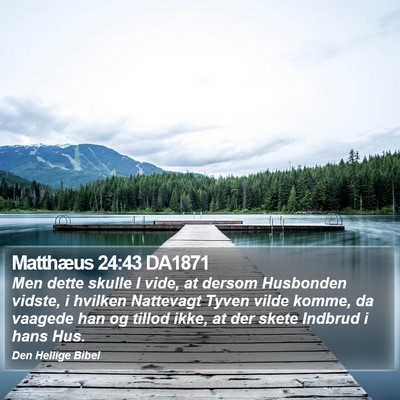 Matthæus 24:43 DA1871 Bible Verse Image