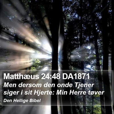 Matthæus 24:48 DA1871 Bible Verse Image