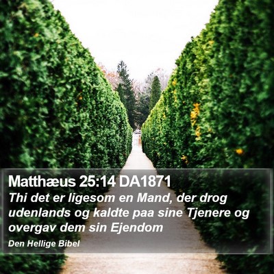 Matthæus 25:14 DA1871 Bible Verse Image