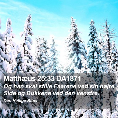 Matthæus 25:33 DA1871 Bible Verse Image