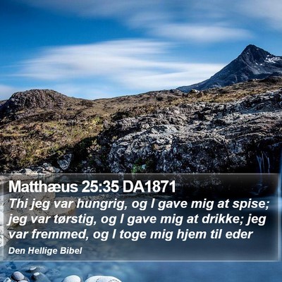 Matthæus 25:35 DA1871 Bible Verse Image
