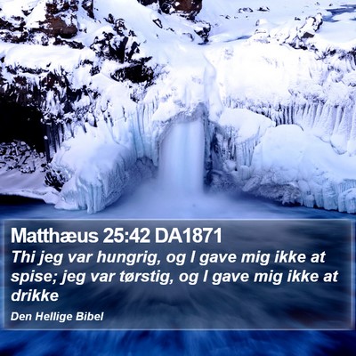 Matthæus 25:42 DA1871 Bible Verse Image