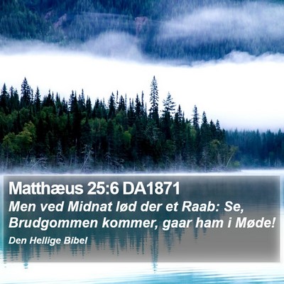 Matthæus 25:6 DA1871 Bible Verse Image