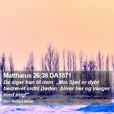 Matthæus 26:38 DA1871 Bible Verse Image