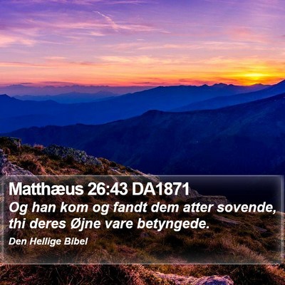 Matthæus 26:43 DA1871 Bible Verse Image