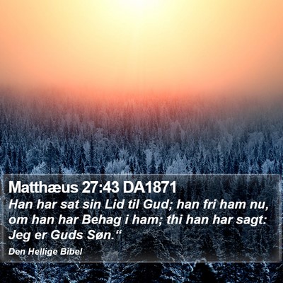 Matthæus 27:43 DA1871 Bible Verse Image