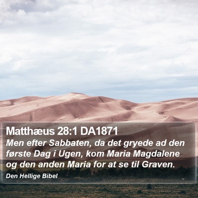 Matthæus 28:1 DA1871 Bible Verse Image