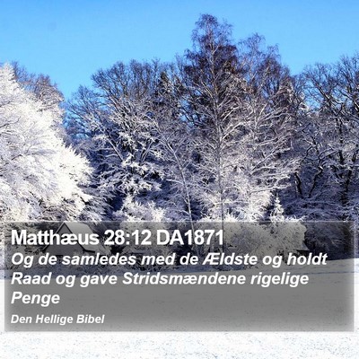 Matthæus 28:12 DA1871 Bible Verse Image