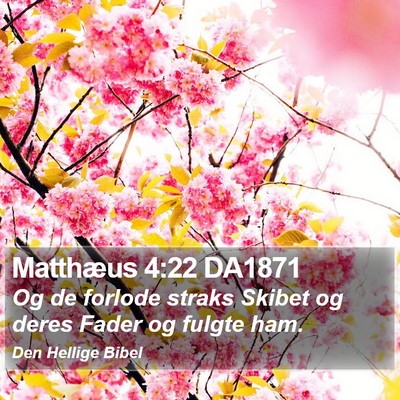 Matthæus 4:22 DA1871 Bible Verse Image