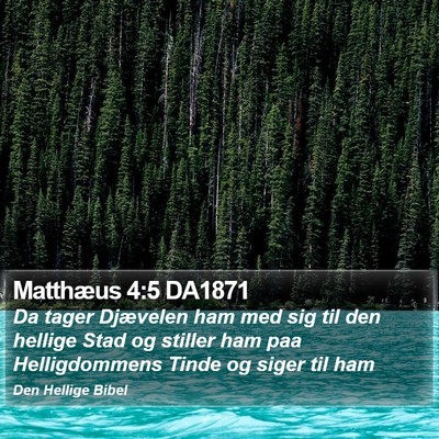 Matthæus 4:5 DA1871 Bible Verse Image
