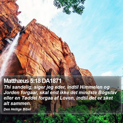 Matthæus 5:18 DA1871 Bible Verse Image