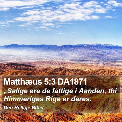 Matthæus 5:3 DA1871 Bible Verse Image
