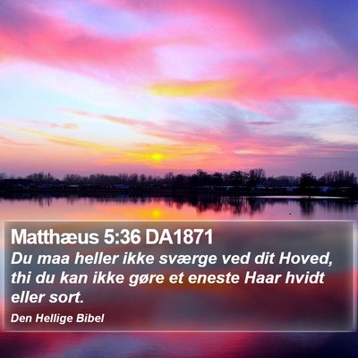 Matthæus 5:36 DA1871 Bible Verse Image