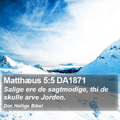 Matthæus 5:5 DA1871 Bible Verse Image