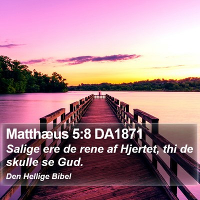 Matthæus 5:8 DA1871 Bible Verse Image