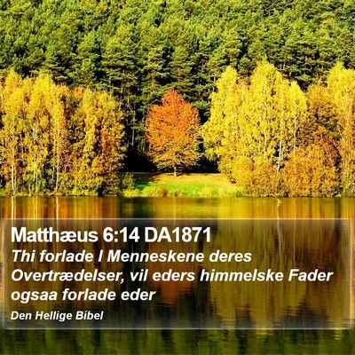 Matthæus 6:14 DA1871 Bible Verse Image
