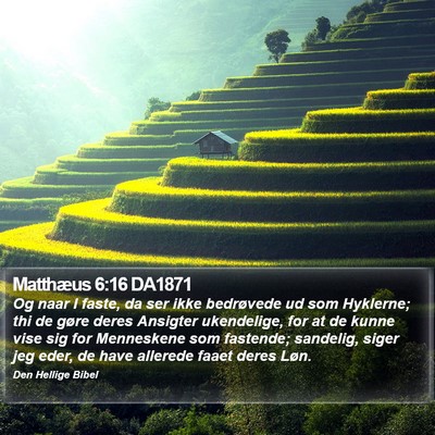 Matthæus 6:16 DA1871 Bible Verse Image