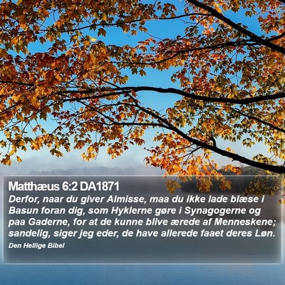 Matthæus 6:2 DA1871 Bible Verse Image