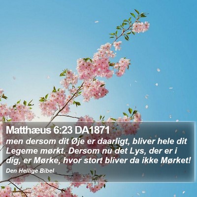 Matthæus 6:23 DA1871 Bible Verse Image