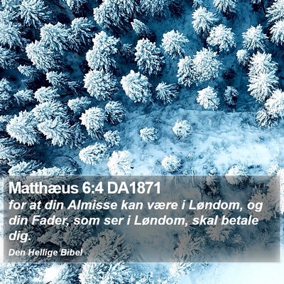 Matthæus 6:4 DA1871 Bible Verse Image
