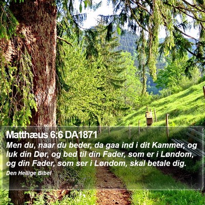 Matthæus 6:6 DA1871 Bible Verse Image
