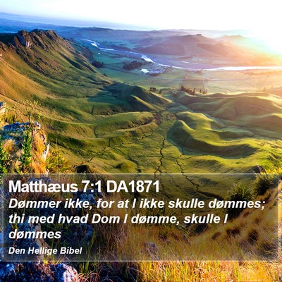 Matthæus 7:1 DA1871 Bible Verse Image