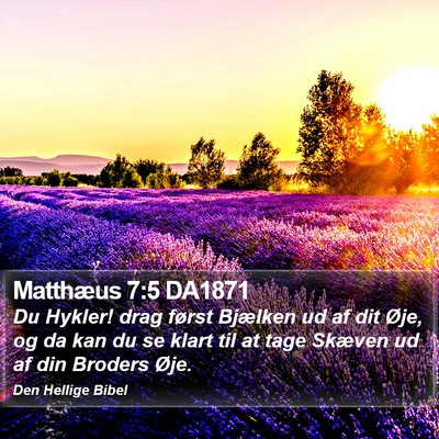 Matthæus 7:5 DA1871 Bible Verse Image