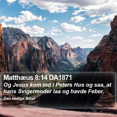 Matthæus 8:14 DA1871 Bible Verse Image