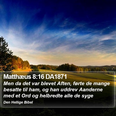 Matthæus 8:16 DA1871 Bible Verse Image