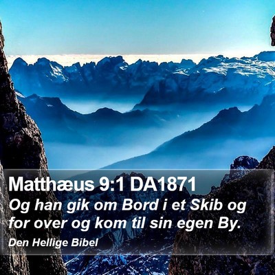 Matthæus 9:1 DA1871 Bible Verse Image