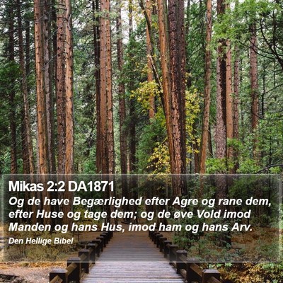 Mikas 2:2 DA1871 Bible Verse Image