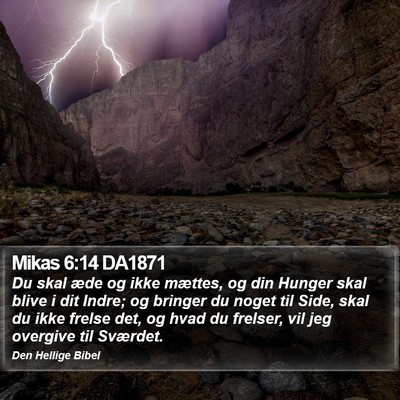 Mikas 6:14 DA1871 Bible Verse Image