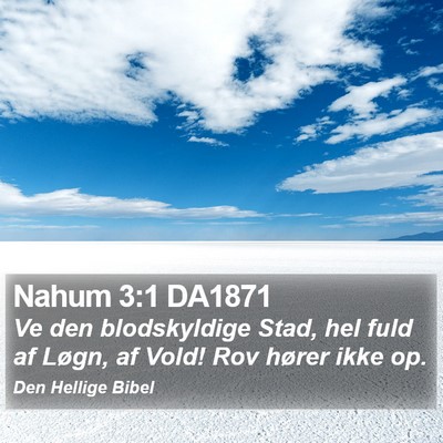Nahum 3:1 DA1871 Bible Verse Image