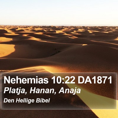 Nehemias 10:22 DA1871 Bible Verse Image