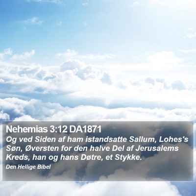 Nehemias 3:12 DA1871 Bible Verse Image