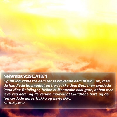 Nehemias 9:29 DA1871 Bible Verse Image