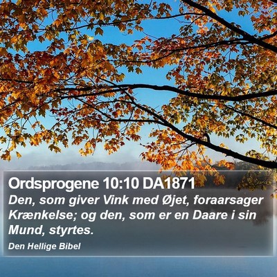 Ordsprogene 10:10 DA1871 Bible Verse Image