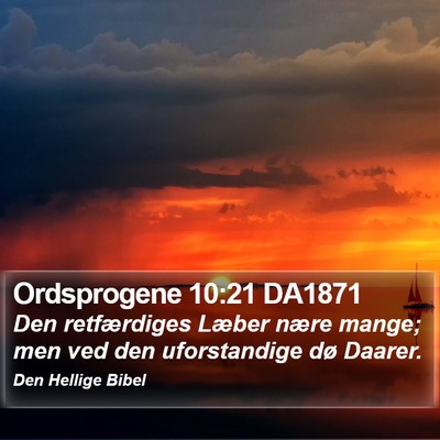 Ordsprogene 10:21 DA1871 Bible Verse Image