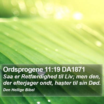 Ordsprogene 11:19 DA1871 Bible Verse Image