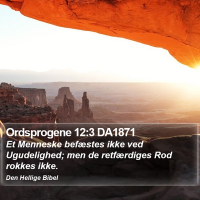 Ordsprogene 12:3 DA1871 Bible Verse Image