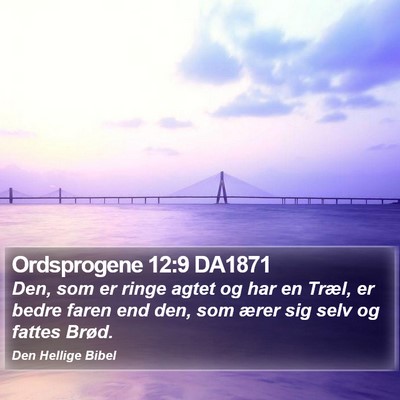 Ordsprogene 12:9 DA1871 Bible Verse Image