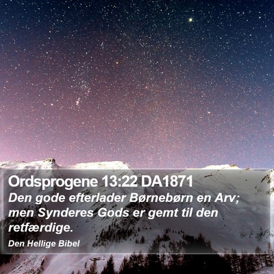 Ordsprogene 13:22 DA1871 Bible Verse Image